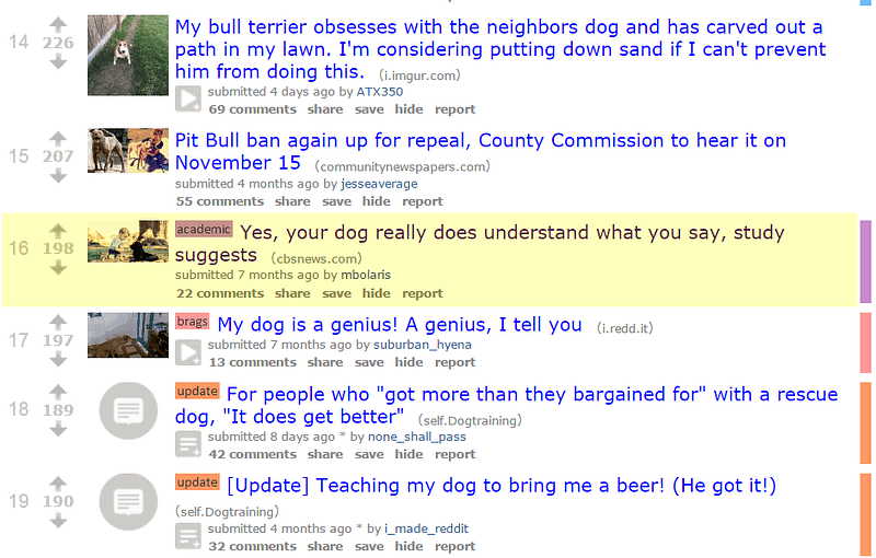 Reddit example search
